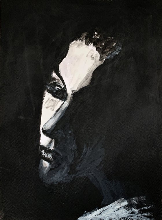 In a shadow.