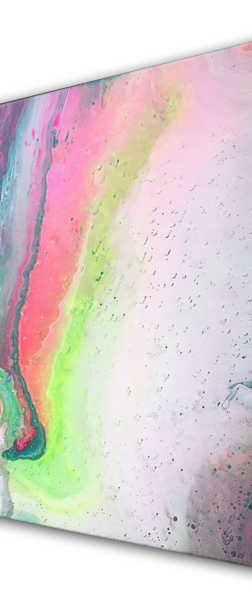"Raining Peace" - FREE USA SHIPPING - Original Abstract PMS Fluid Acrylic Painting - 16 x 20 inches by Preston M. Smith (PMS)