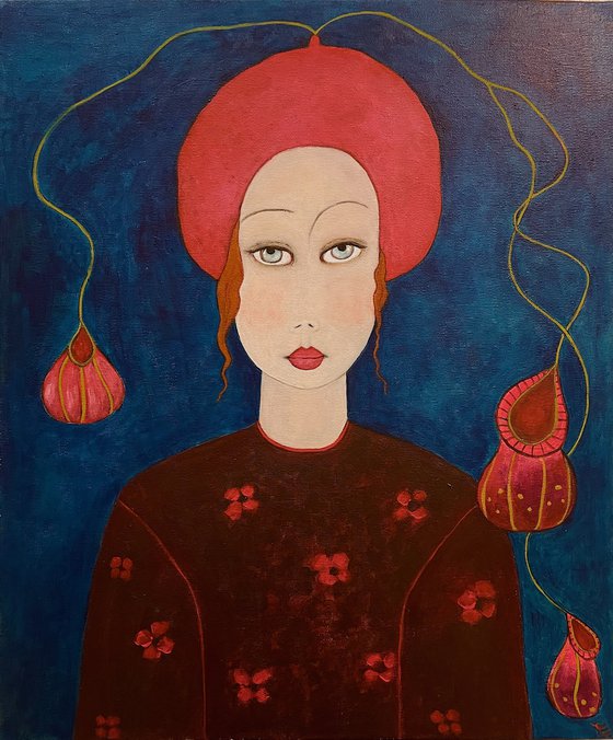 THE LADY WITH A STRAWBERRY BEANIE