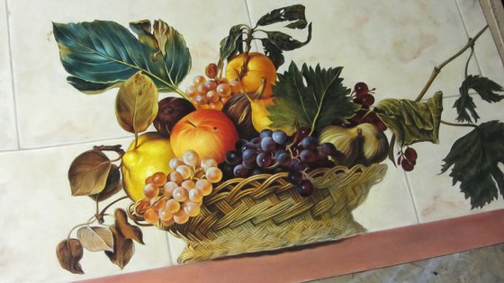 Basket of fruit. Caravaggio. Free copy
