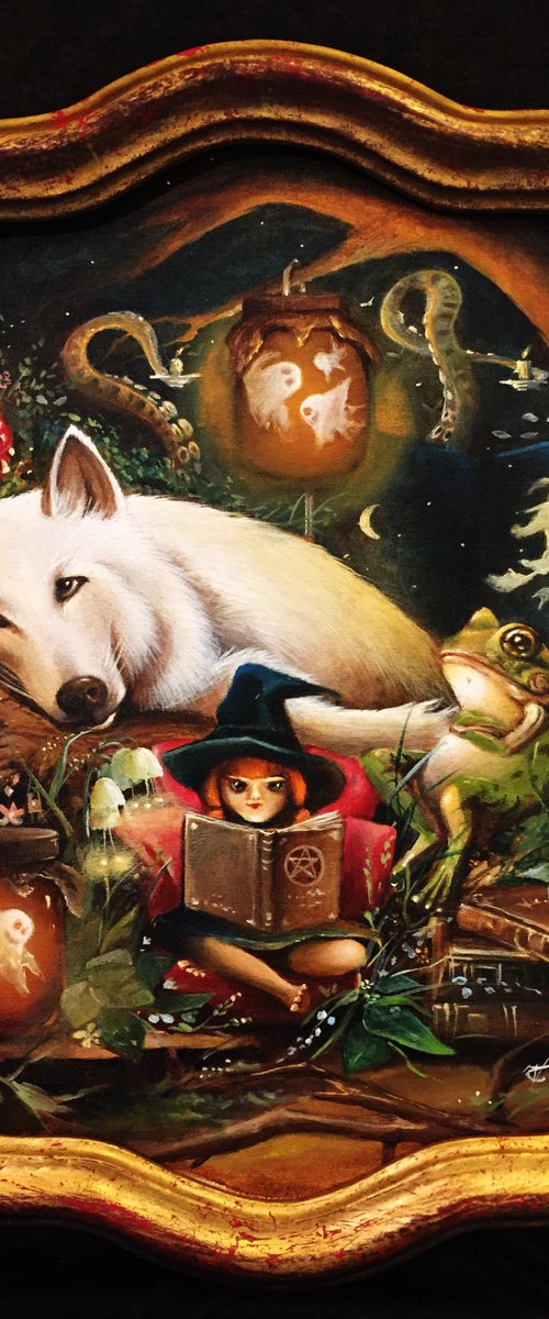 I'll tell you a story- original acrylic on canvas framed- 42 x 50 cm / 16.5 x 20 inches by Valentina Toma' aka Zoe Chigi