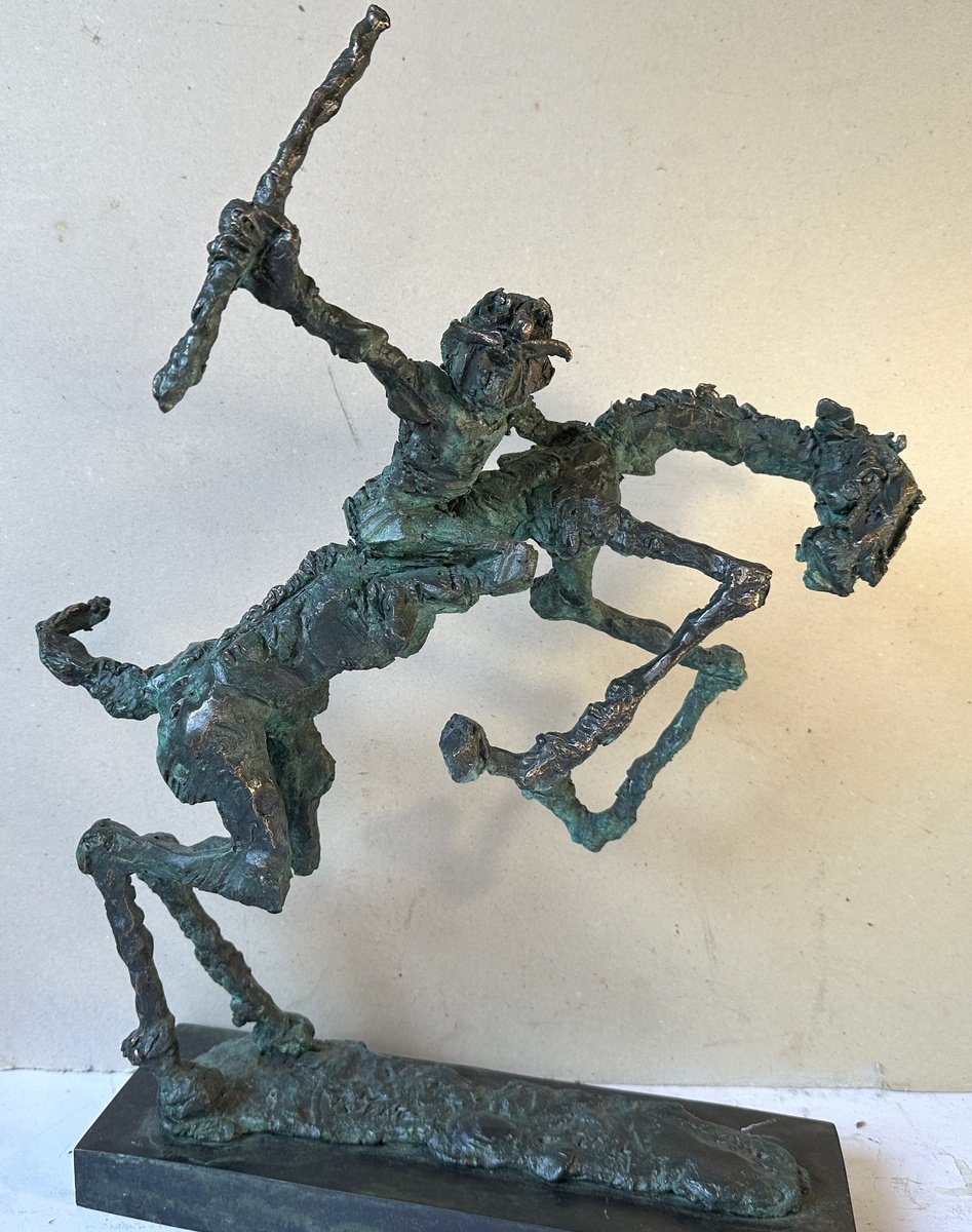 Surrealistic Bronze Sculpture , Equestrian Warrior 2025 By Toth Erno, 15 X 19, Artwork For Sale On Artfinder