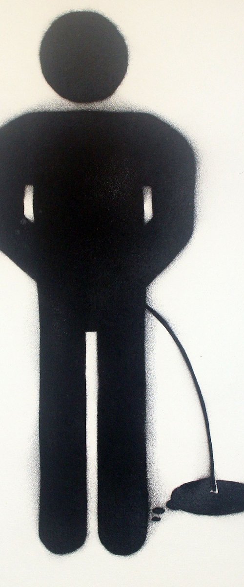 Pissman (on a box canvas). by Juan Sly