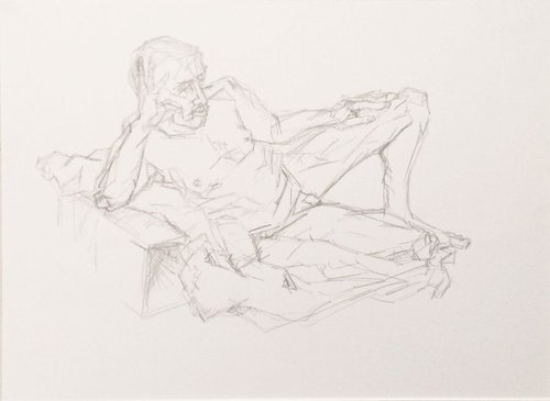 Cuboid- Male nude by Kathryn Sassall