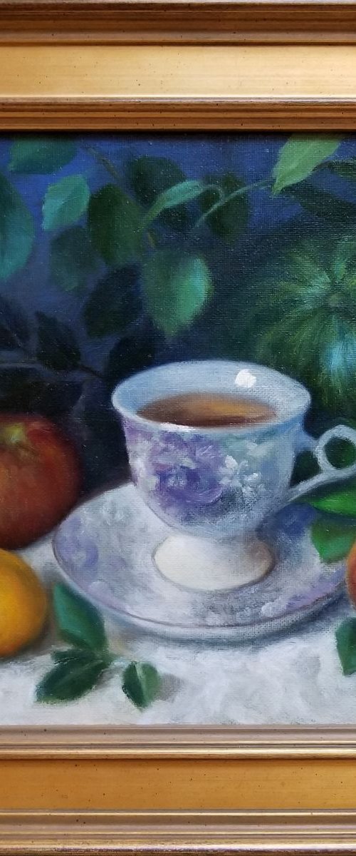Teacup & Fruits by Tatiana Roulin