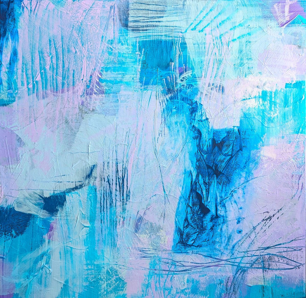 Abstract Acrylic Painting By Lisa Price, 20 X 20", Contemplation, Original Artwork