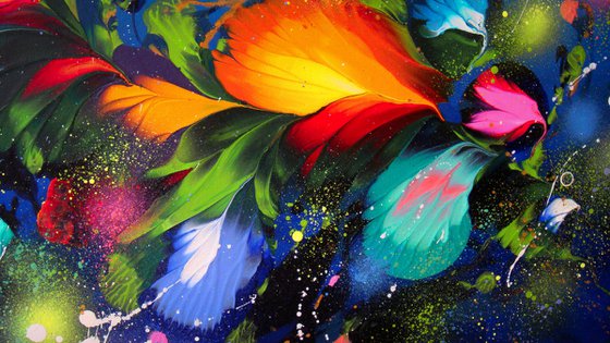 "Eden Evening Garden" Large Floral Painting