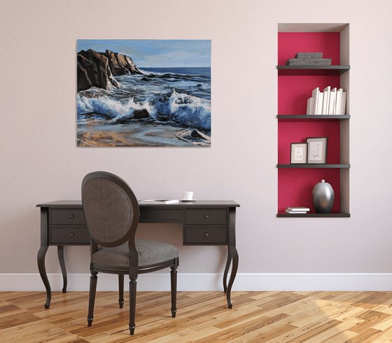 The Atlantic Ocean - original oil painting - seascape painting - oil art waves