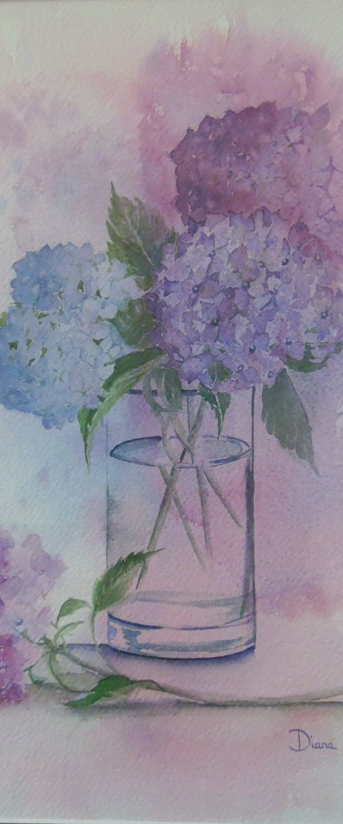 Hydrangeas in Glass by Diana Dabinett