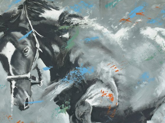 Horse study 2 - Abstract realism - cradled panel 23.5" x 26"