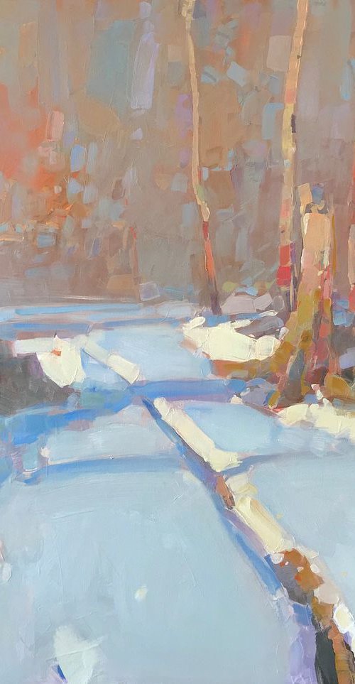 Spring, Landscape oil painting, One of a kind, Handmade artwork by Vahe Yeremyan