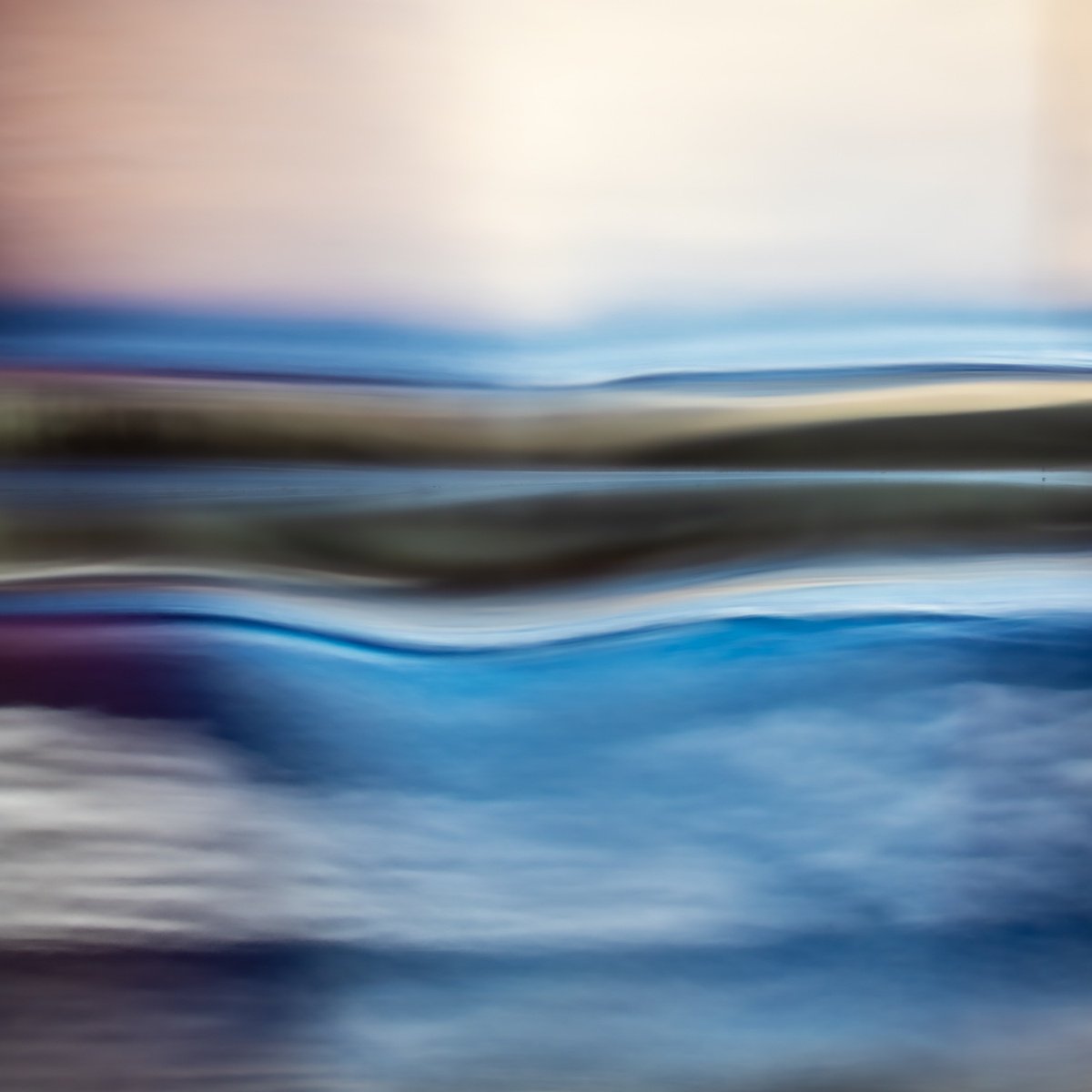 Abstract Landscape Photograph By Sven Pfrommer, 41 X 41", Fluid Horizon X - Seascape Photoart, Original Artwork