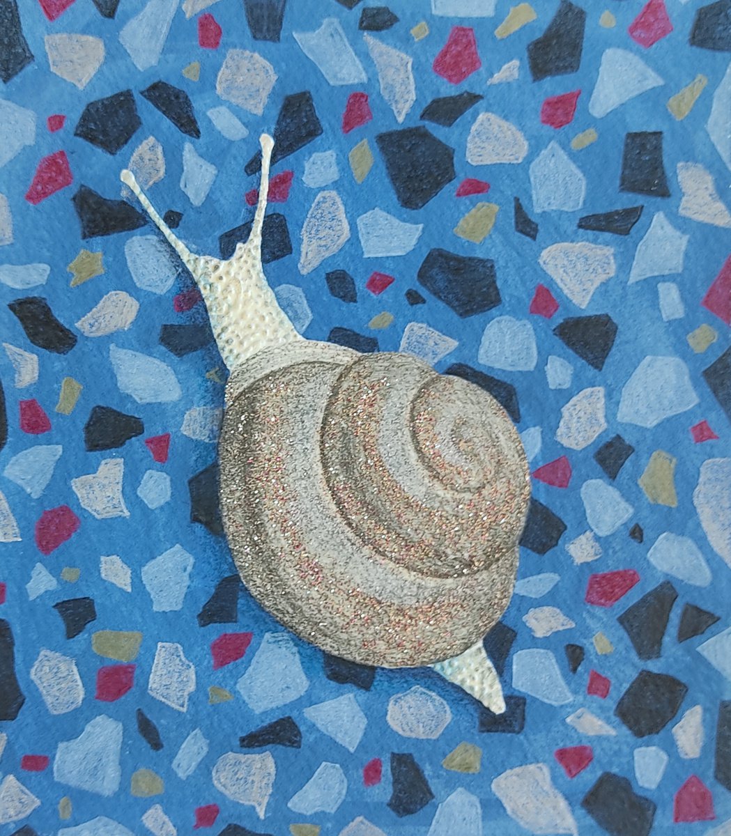 Urban And Pop Animal Painting By Andromachi Giannopoulou, 6 X 7, Snail, Original Artwork