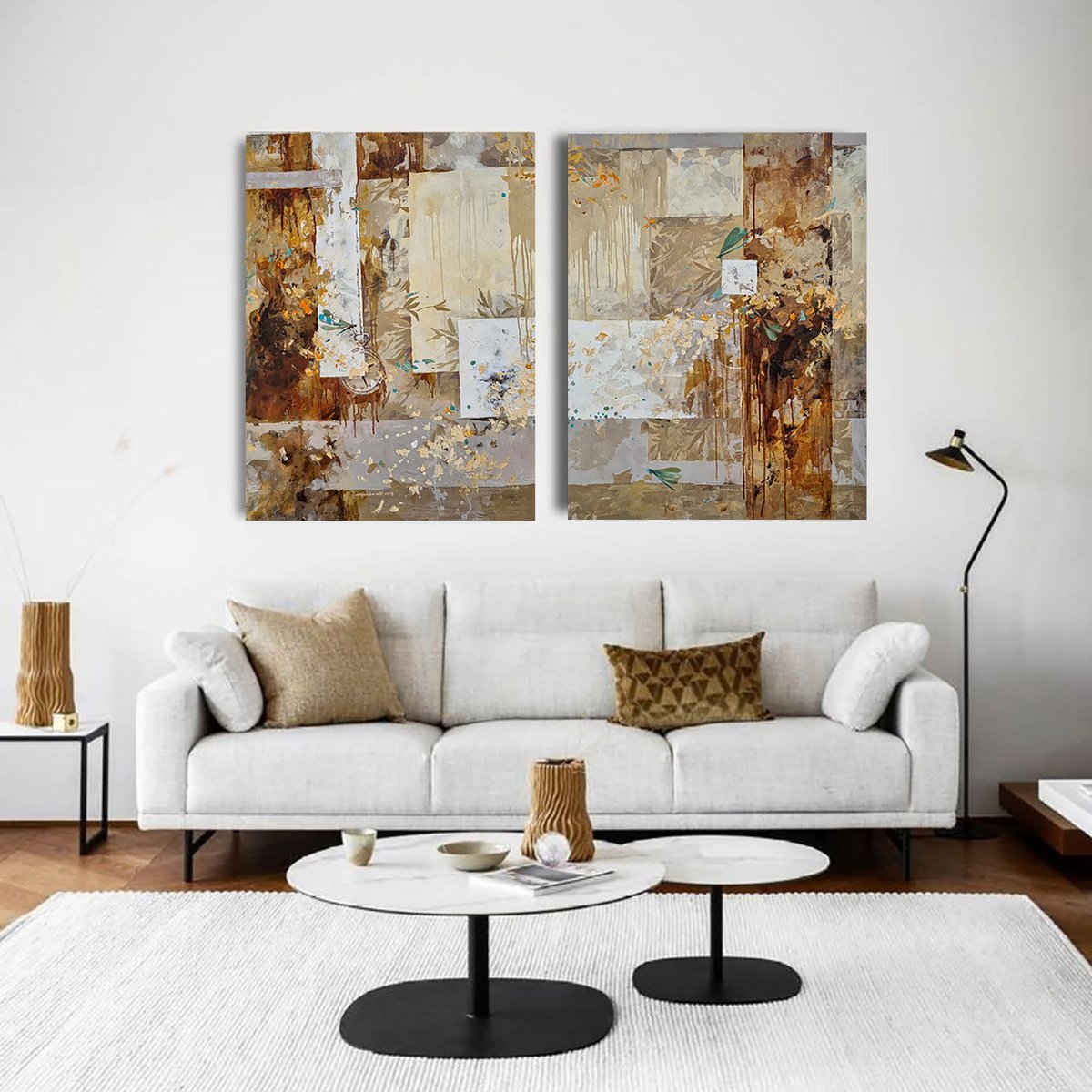 Abstract Oil Painting By Natalia Yampolskaia, 55 X 35", Autumn. Harmony Of Creation, Original Artwork