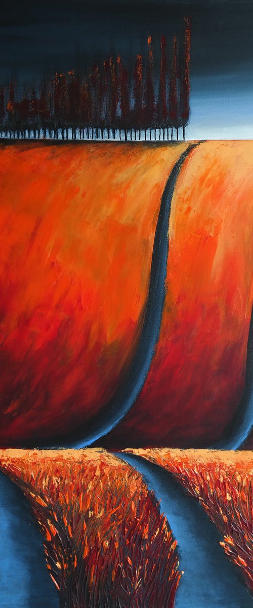 The Orange and the storm  II- Fields and Colors Series by Danijela Dan
