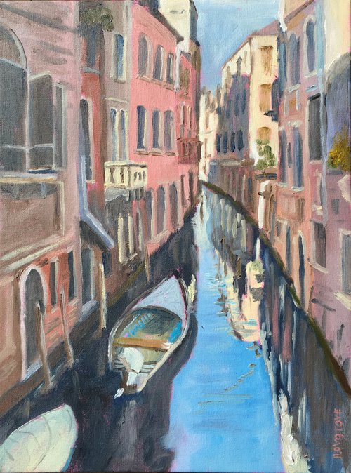 Venice Backwaters - an original oil painting by Julian Lovegrove by Julian Lovegrove Art