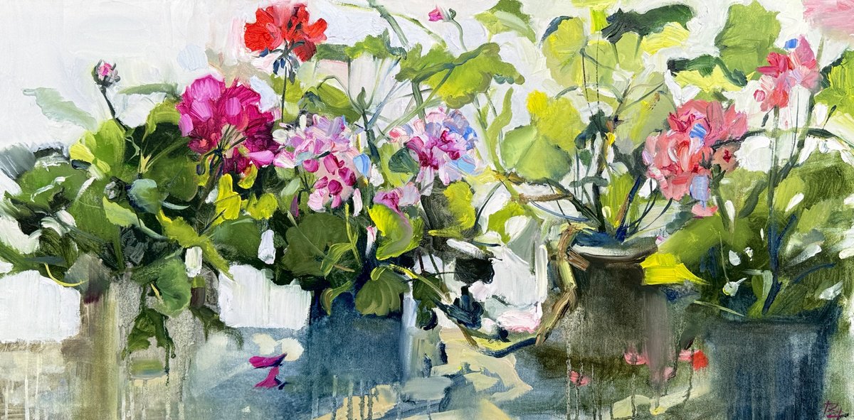 Geranium By Olena Hromova, 39 X 20, Artwork For Sale On Artfinder