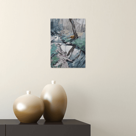 Forest landscape with a creek
