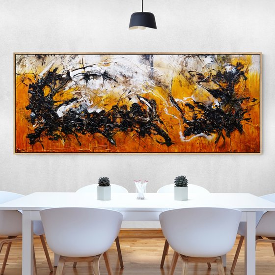 Sienna Reign 240cm x 100cm Textured Abstract Art