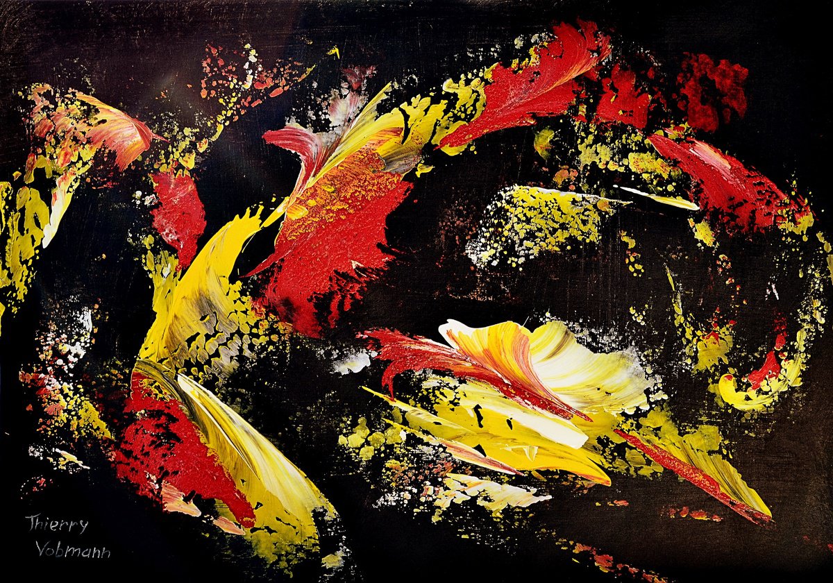 Abstract Acrylic Painting By Thierry Vobmann. Abstract ., 17 X 12", Ideal Gift 118, Original Artwork