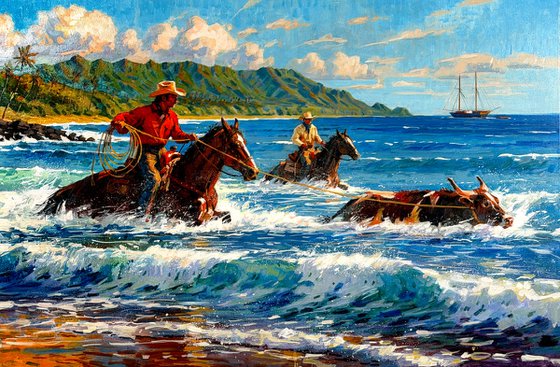 Paniolo — Cattle Through the Surf