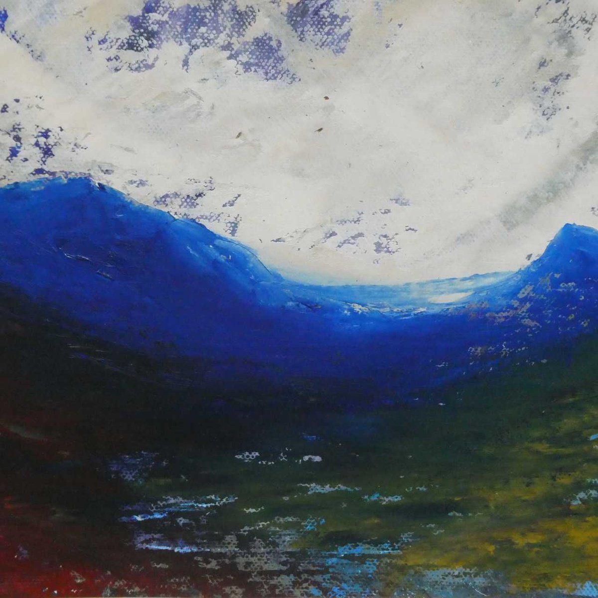 Impressionistic Landscape Acrylic Painting By Oconnart, 10 X 10", Bealach View, Scotland, Original Artwork