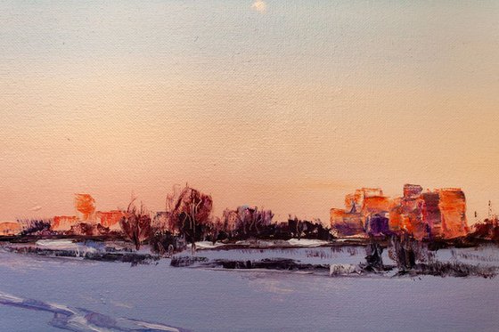 "Frosty evening" (Морозный вечер) winter landscape