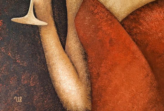 Lady with Red Wine