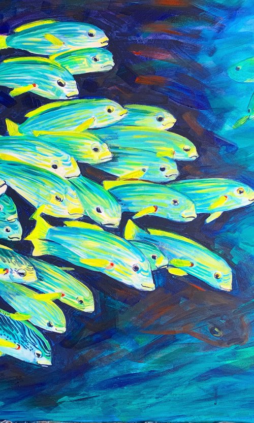 Sealife. Acrylic on canvas by Olga Pascari