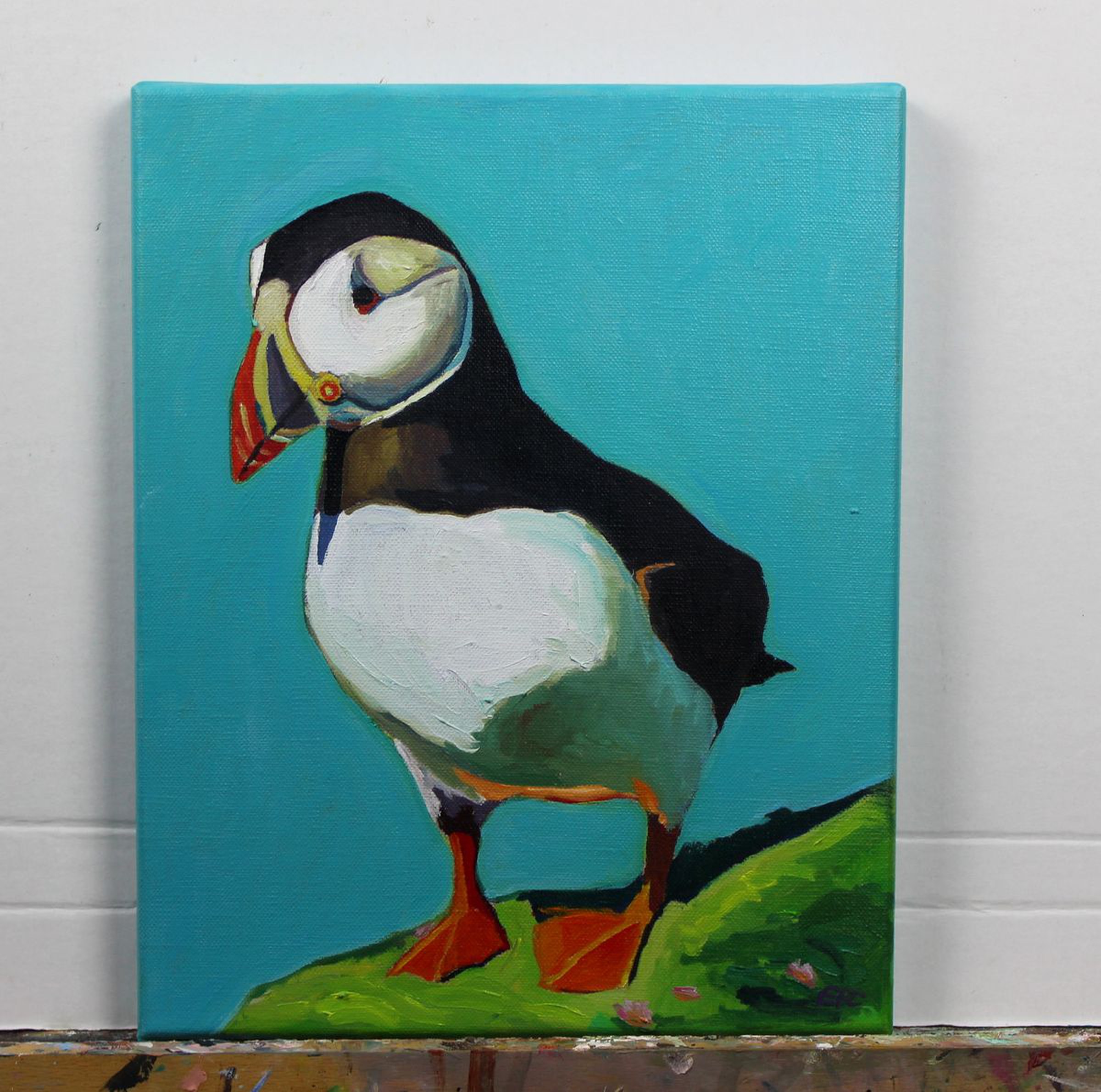 Mr Puffin 2017 Oil Painting By Emma Cownie Artfinder