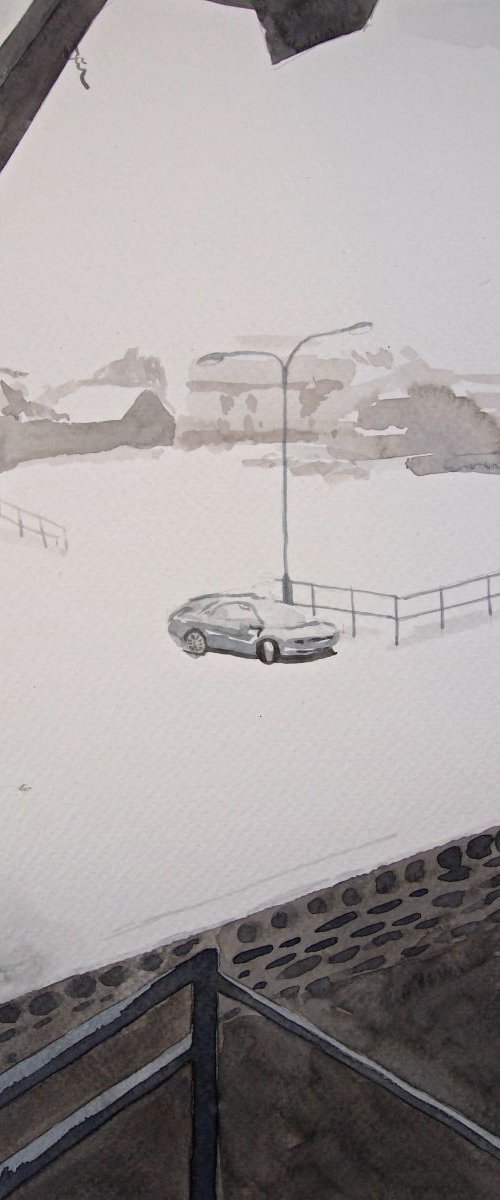 Car in the Snow by Kitty  Cooper