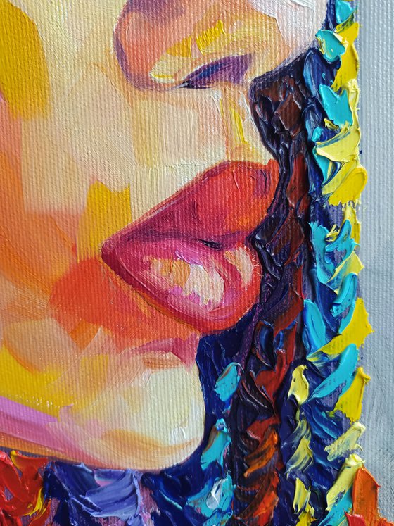 Sight - portrait, oil painting, woman portrait, woman, woman face, face oil painting, woman portrait oil painting