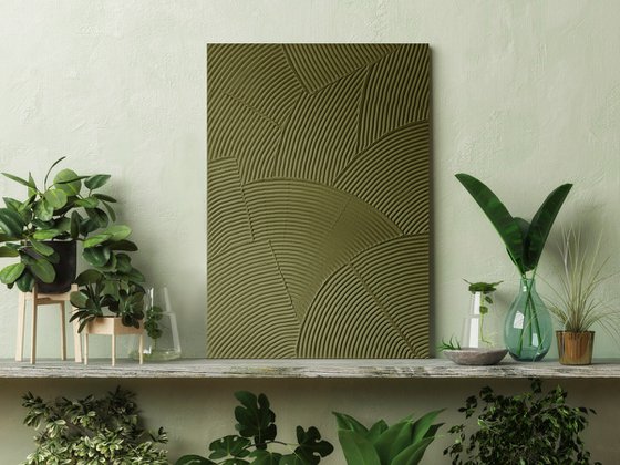 "Field 3" Green abstract high textured art