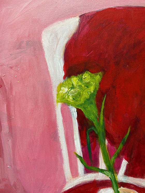 Still life with a green flower