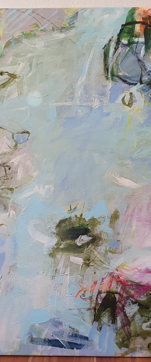 Rain over the waterlily Pond by Jutta Widrinsky
