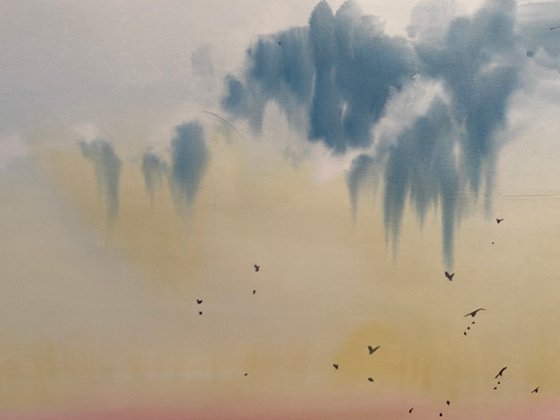 SOLD Watercolor “Flamingos Heaven” perfect gift