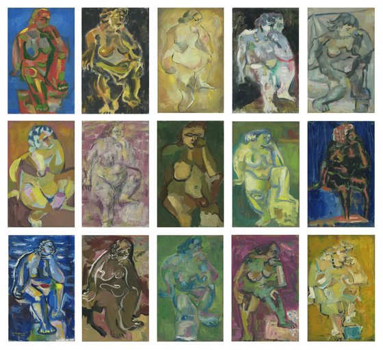 Nude paintings original art set