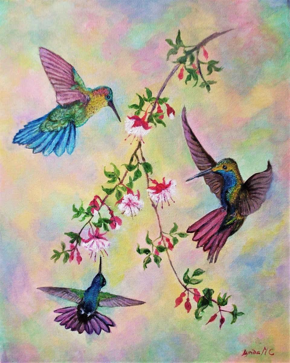 HUMMINGBIRD TRIO by Lynda Cockshott