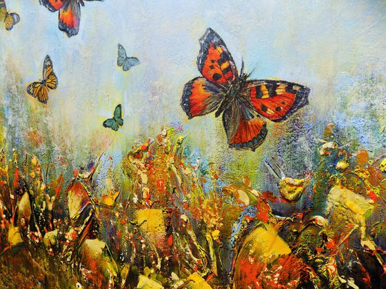Fluttering of butterflies