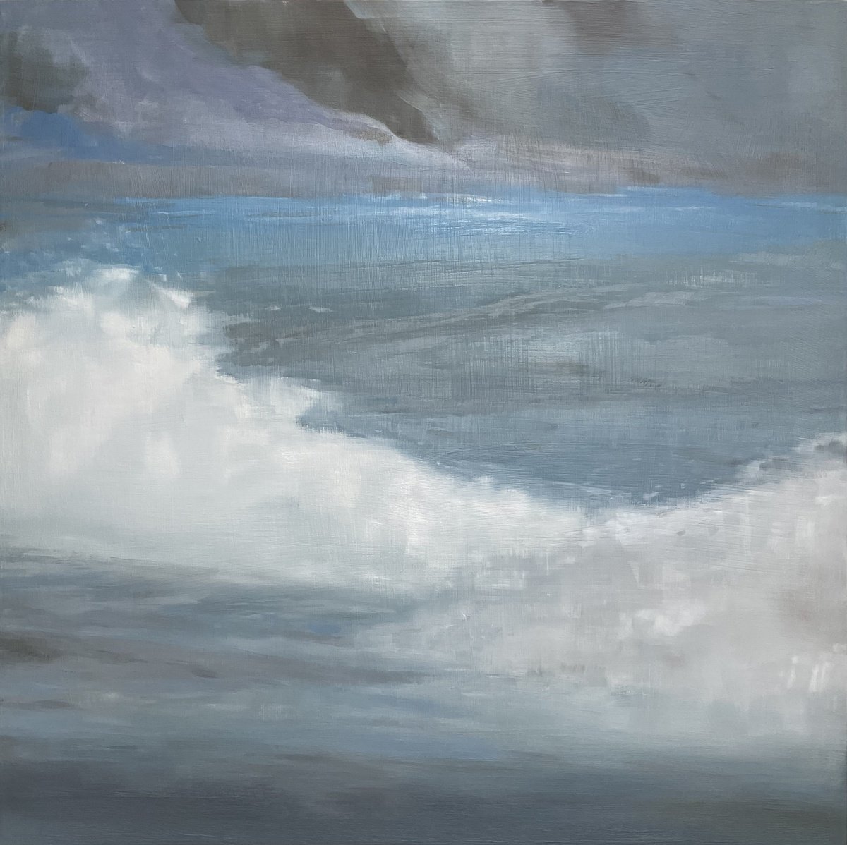 Impressionistic Landscape Oil Painting By Lizzie Butler, 18 X 18", A Windswept Walk, Original Artwork