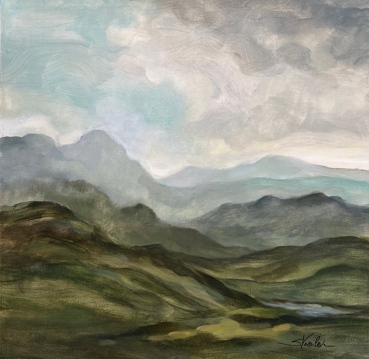  High Mountain By Silvia Vassileva, 26 X 26, Artwork For Sale On Artfinder