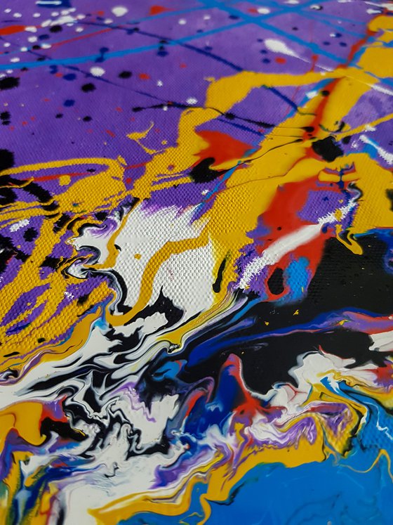 Unaly N-16 (H)123x(W)158 cm. Colorful Splash Abstract Painting