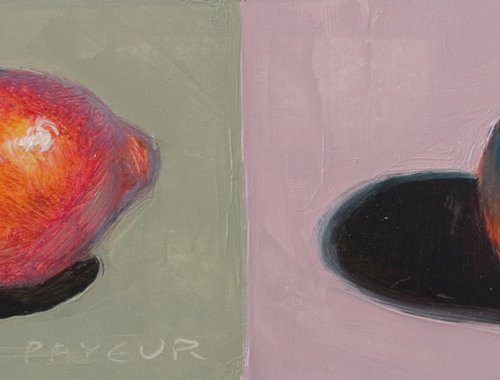 gift for food lovers: modern diptych, still life of fruits by Olivier Payeur