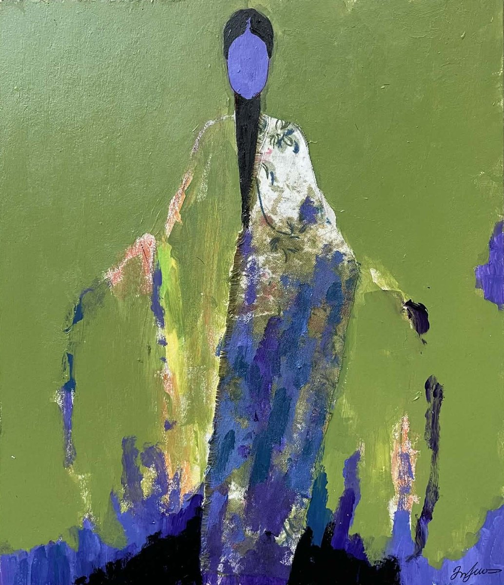 Post-Alienation In Green By Gela Mikava, 10 X 11, Artwork For Sale On Artfinder