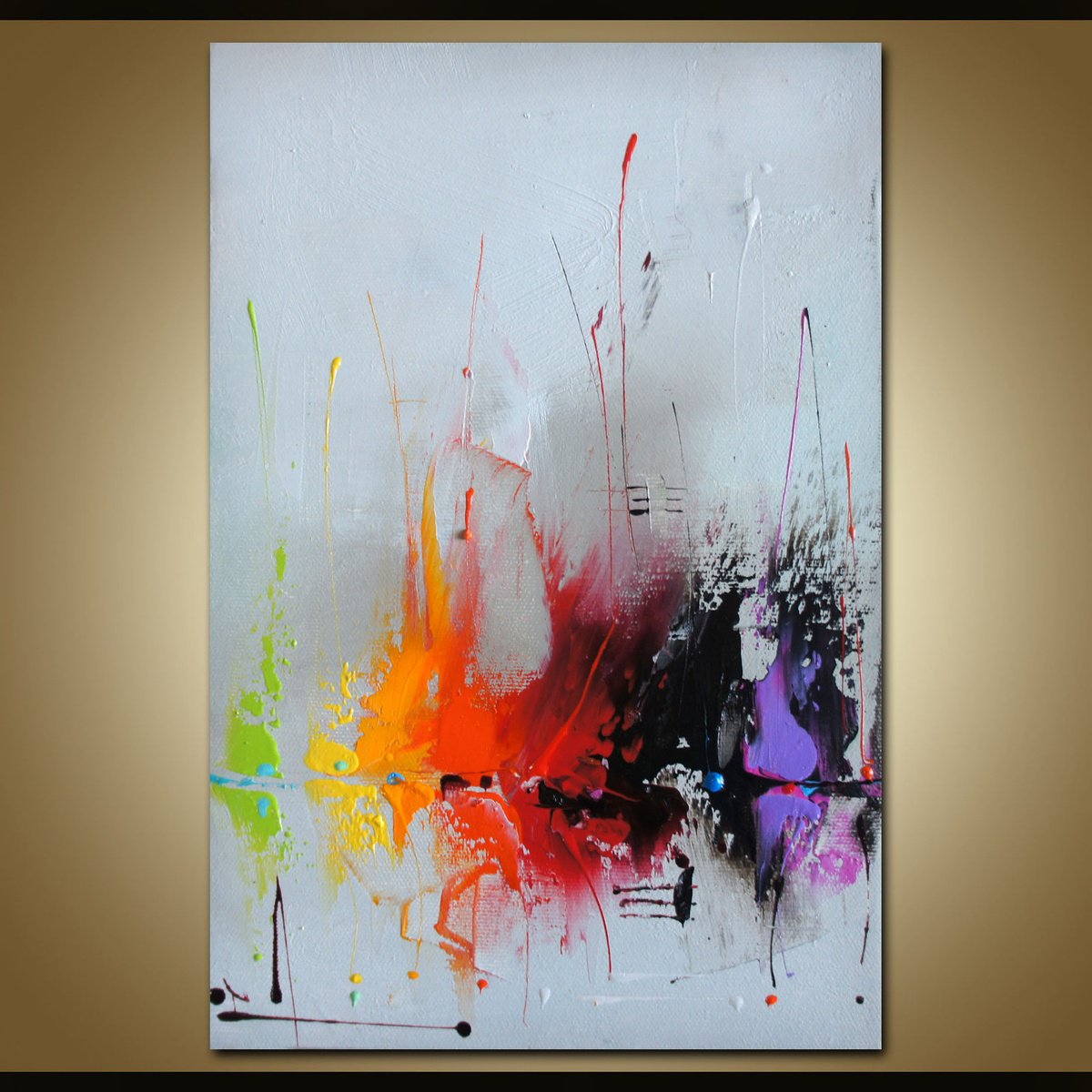 Abstract Landscape Oil Painting By Stanislav Lazarov, 8 X 12", Summer Skech, Original Artwork