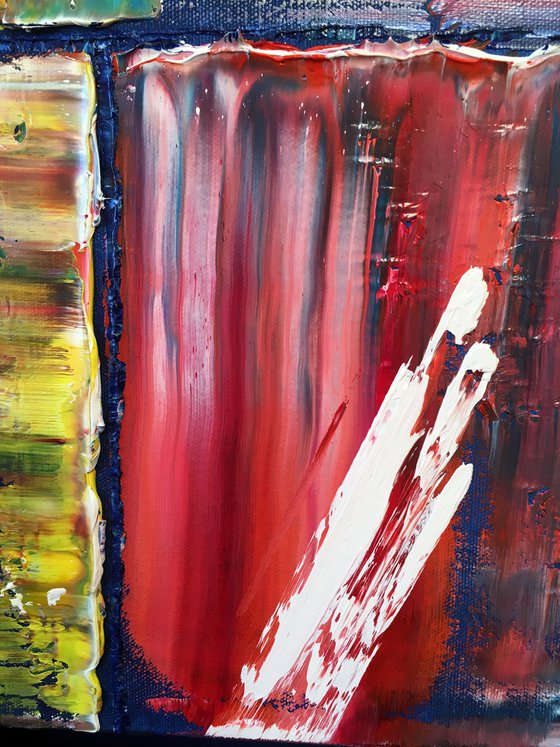 "Revolution" - Original PMS Abstract Oil Painting On Canvas - 36" x 24"