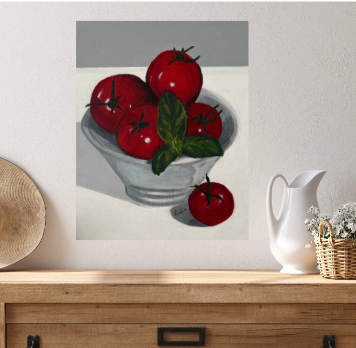 Photorealistic Still Life Acrylic Painting By Lidia Gaudiano, 16 X 20", Ripe, Original Artwork