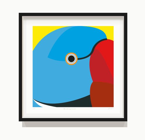 Blue Indian ringneck parakeet by Julio Guerra