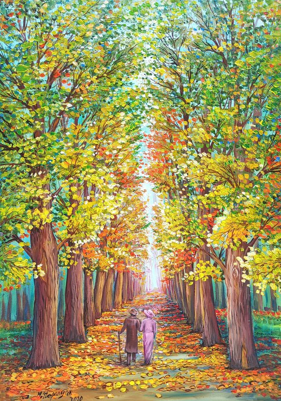 Autumn of our love (50x70cm, oil painting, ready to hang)