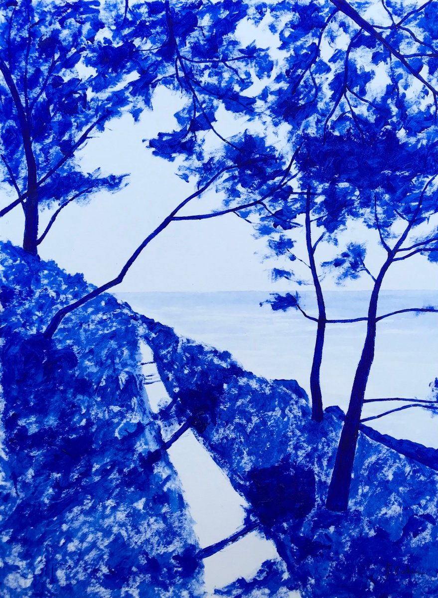 Landscape Acrylic Painting By Cadiou Frederic, 13 X 17, Gr34 Brigneau, Original Artwork